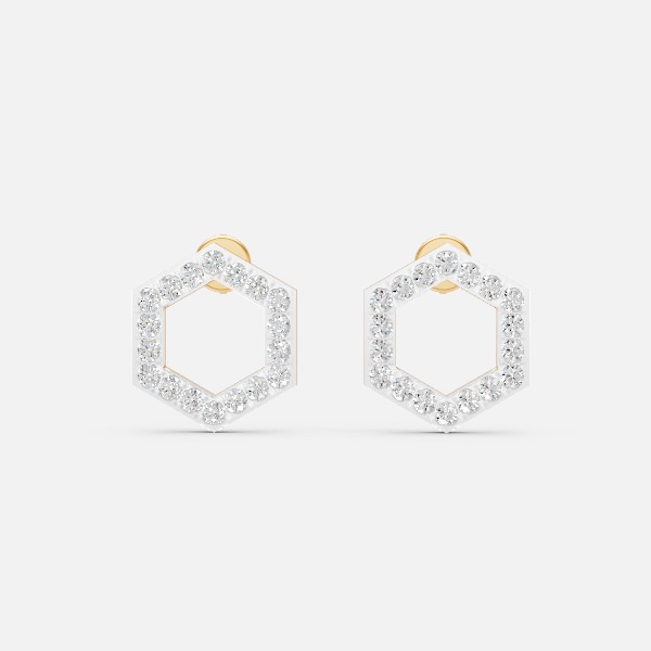 Luxe Hexagon Spark Lab Grown Diamond Earrings